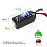 Leopard Power 1300 mAh 11.1V 3S 25C Lityum Polimer Lipo Batarya Pil T Plug