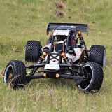 SY RACING 1/5 Baja 5B 30.5CC RTR Kurşunsuz Benzinli Uzaktan Kumandalı RC Arazi Model Araba 80+ Kmh 75CM Uzunluk Offroad Beyaz-Gri ( Kullanıma Hazır )