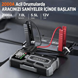 GROOVE M01 15800mAh 2000A Akü Takviye Cihazı Taşınabilir Jump Starter (Powerbank+Led Lamba+LCD Ekran)
