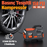GROOVE JS006 26800mAh 3000A Akü Takviye Cihazı + Lastik Şişirme Kompresörlü Taşınabilir Jump Starter (Kompresör+Powerbank+Led Lamba+LCD Ekran)