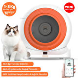 Groove Q-Clean Wi-Fi Otomatik Akıllı Kedi Tuvaleti Turuncu (Ultra Sessiz+Akıllı Sprey Koku Giderici+APP Kontrol+Akıllı Sensör)