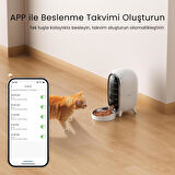 Petfit Meow Pure 3L Wi-Fi Kameralı Akıllı Otomatik Kedi Köpek Mama Kabı Besleme Ünitesi (Sesli Komut+Çelik Kase+APP Kontrol)