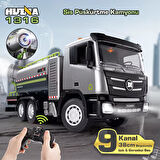 HUINA 1316 1/18 RC Sis Püskürtme Kamyonu İş Makinesi Uzaktan Kumandalı RC Model - 2.4Ghz Gerçekçi Similasyon Ses ve Işık Sistemi