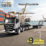 HUINA 1318 1/24 RC Dorse ve Römorklu Tır Kamyon Uzaktan Kumandalı İş Makinesi RC Model - 2.4Ghz Gerçekçi Similasyon Ses ve Işık Sistemi