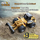 HUINA 1532 1/18 9CH RC Wheel Loader Damper Dozer Kamyon İş Makinesi Kazıcı Uzaktan Kumandalı RC Model -2.4G Gerçekçi Similasyon Ses ve Işık Sistemi