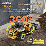 HUINA 1532 1/18 9CH RC Wheel Loader Damper Dozer Kamyon İş Makinesi Kazıcı Uzaktan Kumandalı RC Model -2.4G Gerçekçi Similasyon Ses ve Işık Sistemi