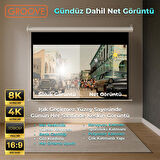 Groove Vizio Pro 100¨ Inch 220x125cm Blackout Işık Geçirmez Profesyonel Projeksiyon Perdesi +Canlı Renkler+Göz Koruması+Leke Tutmaz Projector