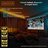 Groove Vizio Pro 120¨ Inch Blackout Işık Geçirmez Elektrikli Otomatik Kumandalı Projeksiyon Perdesi 265x150cm +Motorlu+Canlı Renkler+Göz Koruması+Leke Tutmaz Projector