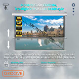 Groove Vizio Pro 120¨ Inch 265x150cm Blackout Işık Geçirmez Profesyonel Projeksiyon Perdesi +Canlı Renkler+Göz Koruması+Leke Tutmaz Projector