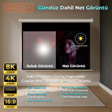 Groove Vizio Pro 120¨ Inch 265x150cm Blackout Işık Geçirmez Profesyonel Projeksiyon Perdesi +Canlı Renkler+Göz Koruması+Leke Tutmaz Projector