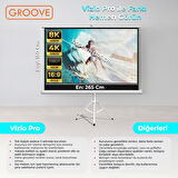 Groove Vizio Pro 120¨Inch 265x150cm Blackout Işık Geçirmez Tripod Ayaklı Projeksiyon Perdesi +Taşınabilir+Canlı Renkler+Göz Koruması+Leke Tutmaz Projector