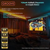 Groove Vizio Pro 150¨ Inch Blackout Işık Geçirmez Elektrikli Otomatik Kumandalı Projeksiyon Perdesi 332x188cm +Motorlu+Canlı Renkler+Göz Koruması+Leke Tutmaz Projector