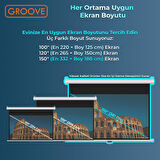 Groove Vizio Pro 150¨ Inch 332x188cm Blackout Işık Geçirmez Profesyonel Projeksiyon Perdesi +Canlı Renkler+Göz Koruması+Leke Tutmaz Projector