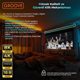 Groove Vizio Pro 150¨ Inch 332x188cm Blackout Işık Geçirmez Profesyonel Projeksiyon Perdesi +Canlı Renkler+Göz Koruması+Leke Tutmaz Projector