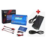 İmax B6 Digital Lipo Pil Batarya Şarj Cihazı Profesyonel LCD Ekranlı 80W + AC/DC Şarj Adaptörü EU-12V5A