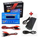 İmax B6 Digital Lipo Pil Batarya Şarj Cihazı Profesyonel LCD Ekranlı 80W + AC/DC Şarj Adaptörü EU-12V5A