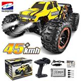 HAIBOXING RC 1/16 Ravage 45+ KM/H Sürat Uzaktan Kumandalı RC Model Araba RTR Elektrikli 4WD Brushless Fırçasız Offroad Truck (Sarı) + 1500 mAh 7.4V 2S 30C Lipo Batarya