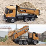 HUINA 1/14 Yüksek Kalite RC Model Damperli Kamyon Uzaktan Kumandalı Metal İş Makinası - 10KG Yükleme Kapasiteli -  2.4G Full Fonksiyon Sesli ve Işıklı - 1573
