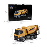 HUINA 1574 1/14 10 Kanal Yüksek Kalite RC Model Çimento Mikseri Kamyon Uzaktan Kumandalı İş Makinası - 2.4G Full Fonksiyon Sesli ve Işıklı