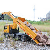 HUINA 1575 1/14 Yüksek Kalite 26 Kanal RC Model Tutma Kollu Kepçeli Damperli Kamyon Uzaktan Kumandali Çok Fonksiyonlu İş Makinası - 2.4G Sesli & Işıklı