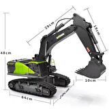 HUINA 1/14 Yüksek Kalite 22 Kanal RC Model Metal Kepçeli Kazıcı Ekskavatör Uzaktan Kumandalı Çok Fonksiyonlu İş Makinası -2.4G Sesli&Işıklı - 1593 -
