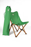 Bag The Joy Ahşap Katlanır Masa Sandalye Seti Kahverengi Iskelet Yeşil Kılıf -50x50x50 Masa