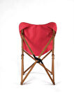 Bag The Joy Ahşap Katlanır Masa Sandalye Seti Kahverengi Iskelet Kırmızı Kılıf -70x70x55 Masa
