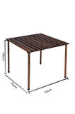Bag The Joy Ahşap Katlanır Masa Sandalye Seti Antrasit Iskelet Kırmızı Kılıf -70x70x55 Masa