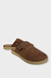 Kemerli Tokalı Nubuk Kadın Ev Terliği TABA