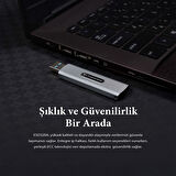 Transcend TS2TESD320A 2TB USB 10Gbps 1050/950MB/s Gizlenebilir Başlıklı Taşınabilir Metal Kasa SSD