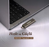 Transcend TS2TESD330C 2TB Type-C 10Gbps Gizlenebilir Başlıklı Taşınabilir Metal Kasa SSD