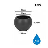 Omnipazar SO-KURS1 Dekoratif Modern Yuvarlak Küre Saksı 7.5 litre No 1 