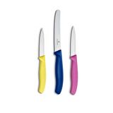 Victorinox SwissClassic Sebze Bıçağı Seti 3'lü Mavi - Pembe - Sarı 