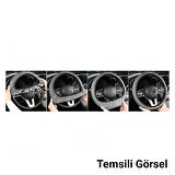 Taşlı Direksiyon Kılıfı Kadın Sürülere Özel Gümüş Taşlı Geçmeli Direksiyon Kılıfı