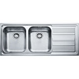 Franke Logica LINE LLX 621 Çelik Evye, 2 Gözlü, Sol Damlalıklı, İnox