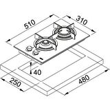 Franke FHCR 302 Gazlı Ankastre Ocak