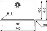 FRANKE MARİS MRX 110-70 İNOX TEZGAH ALTI PASLANMAZ ÇELİK EVYE