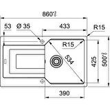 FRANKE URBAN UBG 611-86 NERO GRANİT MUTFAK EVİYESİ