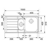 Franke NEPTUN NET 651 Mikroketen Sol Damlalıklı Çelik Evye