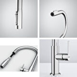 Franke Clear Water, Krom, Spiralli Mutfak Armatürü, Arıtma Cihazına Bağlanabilir ( ARITMA SİSTEMİ FİYATA DAHİLDİR.)
