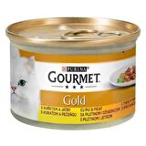 Gourmet Gold Soslu Parça Etli Tavuklu Ciğerli Yetişkin Kedi Konservesi 85gr 12 Adet