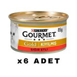 Gourmet Gold Kıyılmış Sığır Etli Kedi Konservesi 85 Gr x 6 ADET