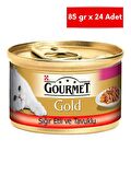 Gourmet Gold Sığır Etli ve Tavuklu  Çifte Lezzet Kedi Konservesi 85 gr x 24 Adet