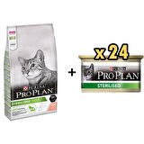 Pro Plan Sterilised Kısırlaştırılmış Somonlu Kedi Maması 10 KG + 24 Adet Proplan Sterilised Ton ve Somonlu Kısırlaştırılmış Kedi Konservesi 85 Gr 