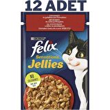 Felix Sensations Sığır Etli Domatesli Yaş Kedi Maması 85 gr - 12 Adet