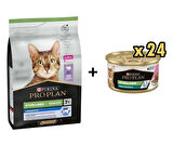 Pro Plan Hindili Kısırlaştırılmış +7 Yaşlı Kedi Maması 3 Kg + 24 Adet Proplan Sterilised Ton ve Somonlu Kısırlaştırılmış Kedi Konservesi 85 Gr