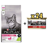 Pro Plan Delicate Kuzulu Yetişkin Kedi Maması 1.5 Kg + 24 Adet Proplan Adult Tavuk Etli Yetişkin Kedi Konservesi 85 Gr  
