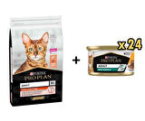 Pro Plan Somonlu Kedi Maması 10 Kg + 24 Adet Proplan Adult Tavuk Etli Yetişkin Kedi Konservesi 85 Gr 