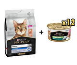 Pro Plan Senior Somonlu Yaşlı Kedi Maması 3 Kg + 12  Adet Proplan Sterilised Ton ve Somonlu Kısırlaştırılmış Kedi Konservesi 85 Gr  