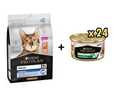 Pro Plan Senior Somonlu Yaşlı Kedi Maması 3 Kg + 6 AdetProplan Sterilised Ton ve Somonlu Kısırlaştırılmış Kedi Konservesi 85 Gr 